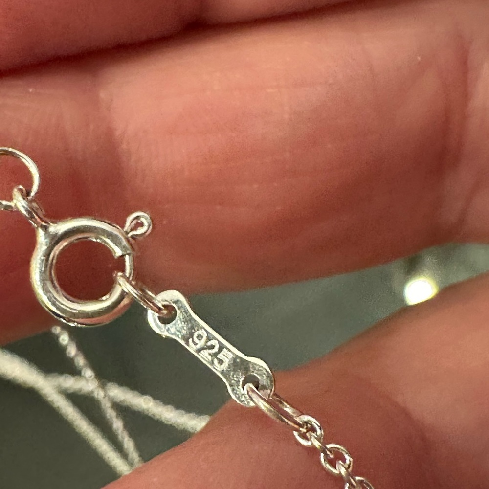 Authentic Tiffany & Co. Silver Open Teardrop Necklace - Picture 10 of 16